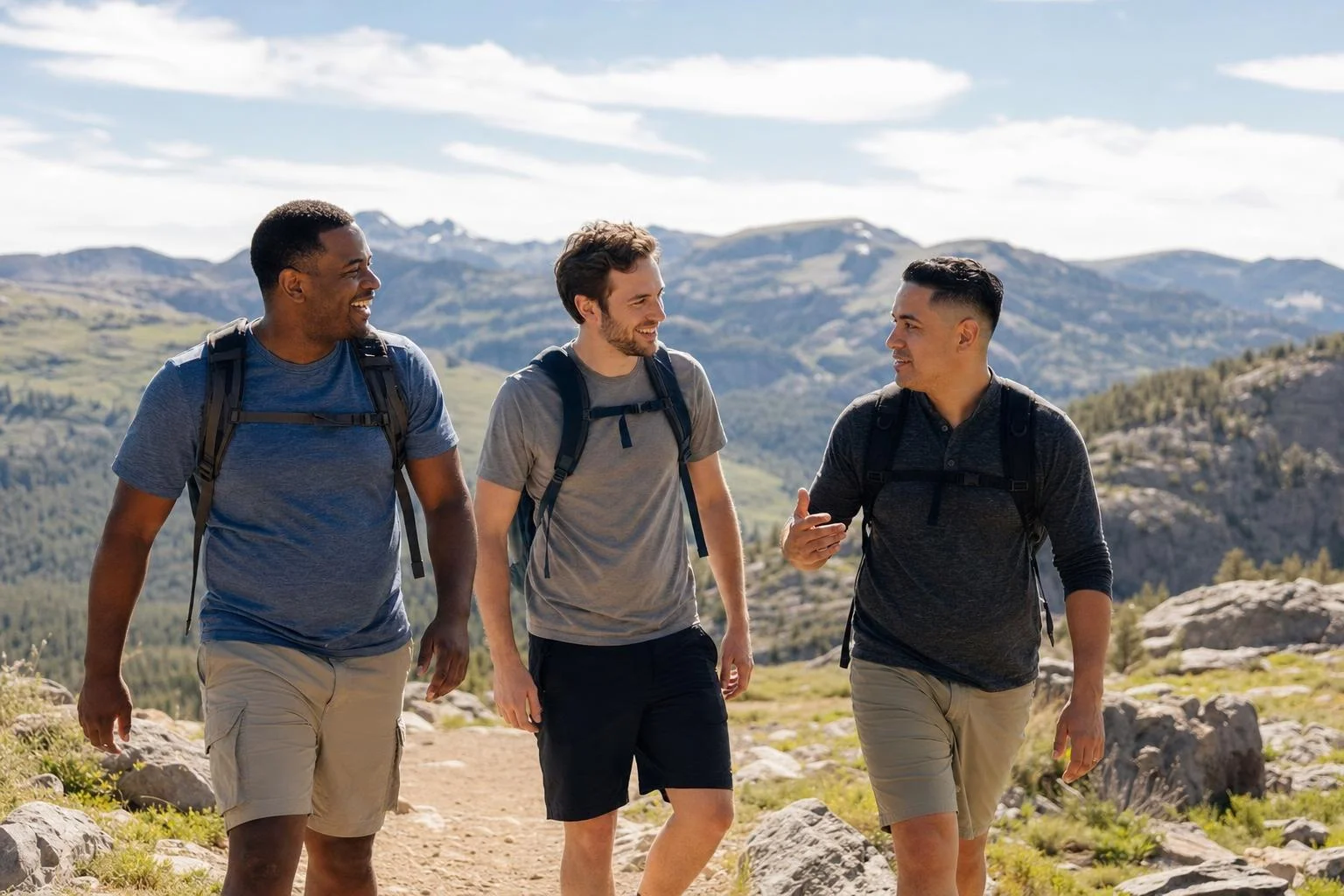Men developing stronger friendships through shared interests and experiences.