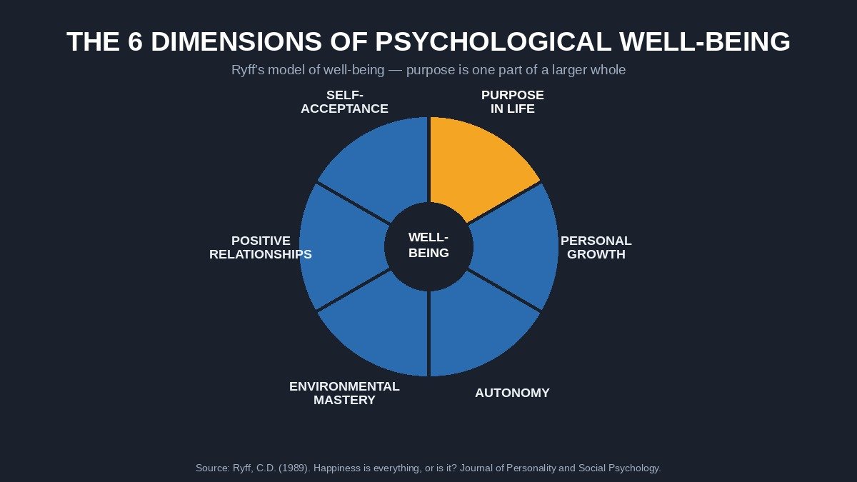 How to find purpose as a man: the 6 dimensions of psychological well-being in Ryff's model.